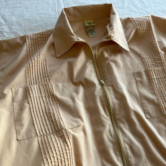 Vintage Mens Haband Beige Windbreaker Full Zippered Jacket Size XL 150 X-Large - Picture 3 of 7